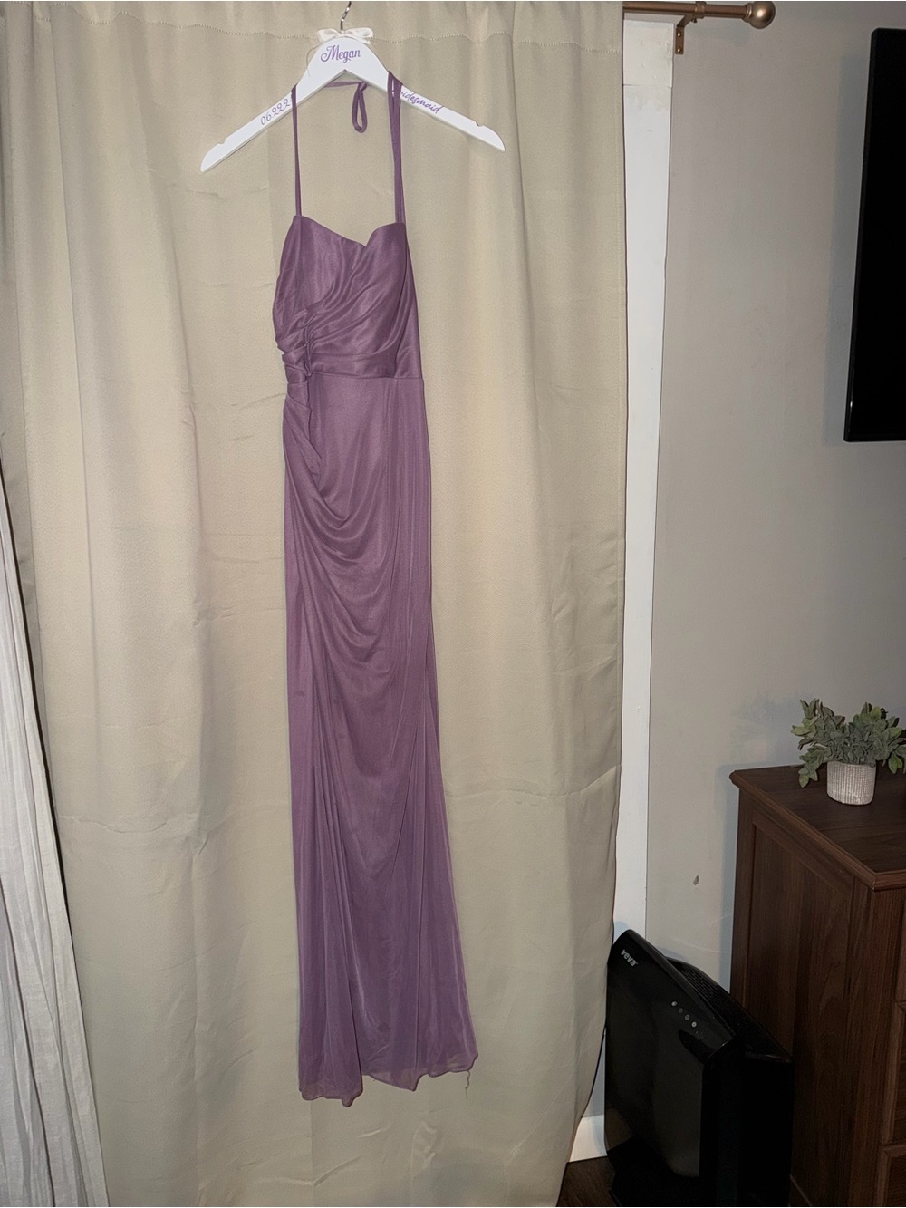 Azazie Mauve Halter-Style Maxi Dress